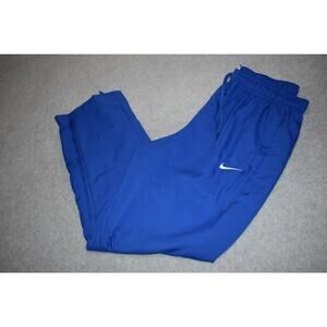 Nike Lined Gym Pants Workout Mens Size XL Pockets Blue Dri-Fit Performance
